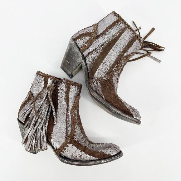 Old Gringo Brown Adela Brushed Metallic Tassel Western Cowgirl Ankle Boot size 7 - Picture 3 of 10